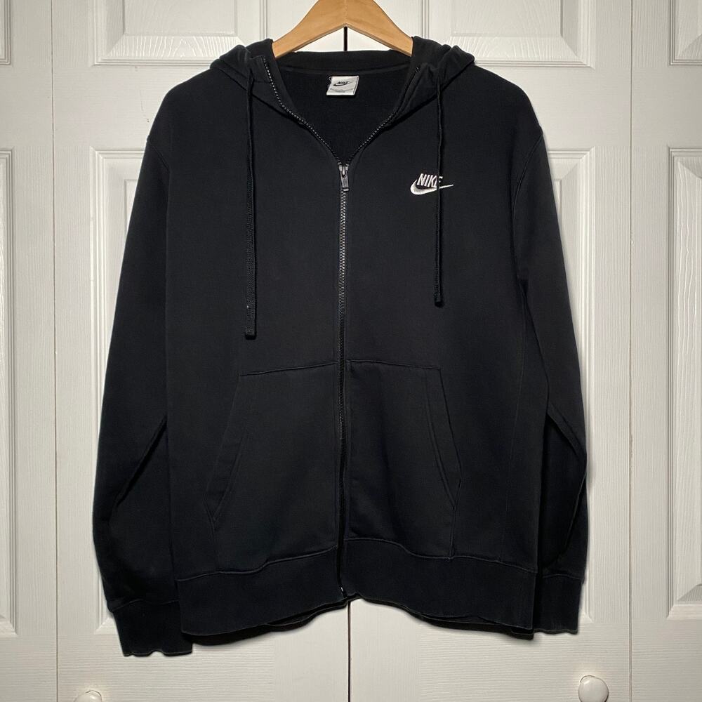 Nike Mens Club Fleece Full Zip Hooded Sweatshirt Medium M Black BV2645-010
